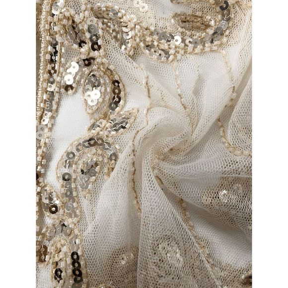 ✨ Sequin Mesh Evening Party Retro Flapper 1920s Shawl Wrap Cover Up Cape NEW - Picture 10 of 12
